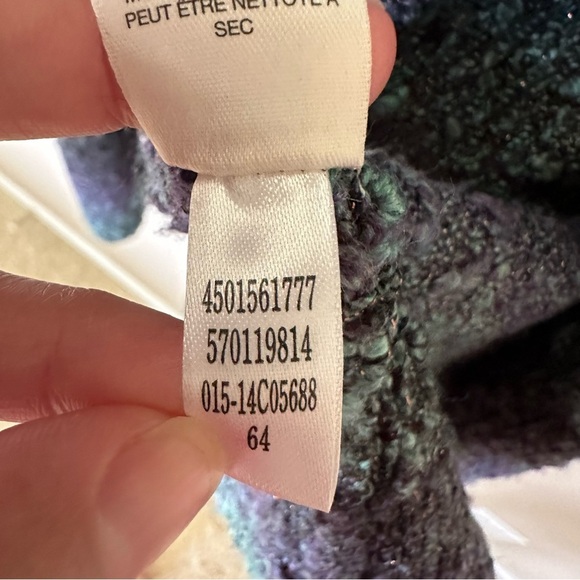 Chicos Women M  Long Sleeveless Cardigan Sweater Purple Duster Jewel Tones Knit - Picture 10 of 11